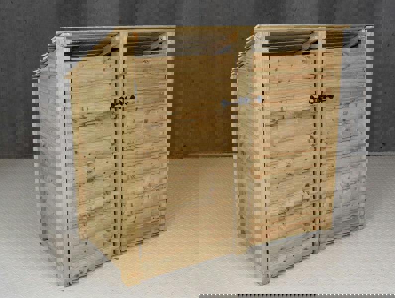 Arbor Garden Solutions Wooden Log Store (Roof Sloping Back) with Door W-146cm, H-126cm or 180cm, D-88cm