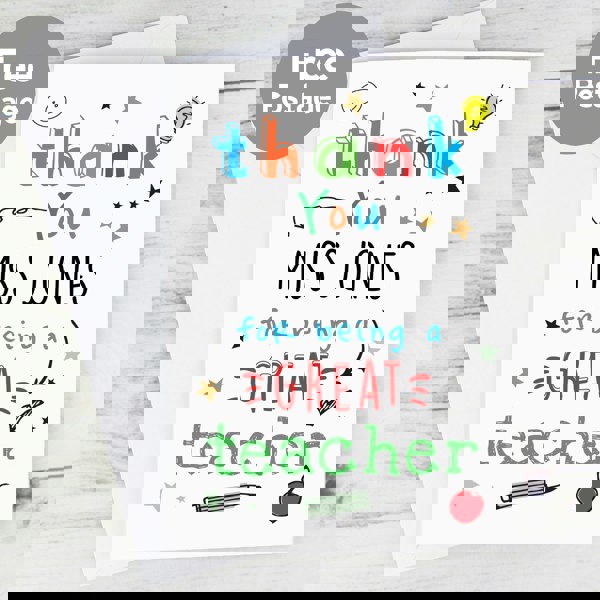 Personalised Memento Company Personalised Thank You Teacher Card