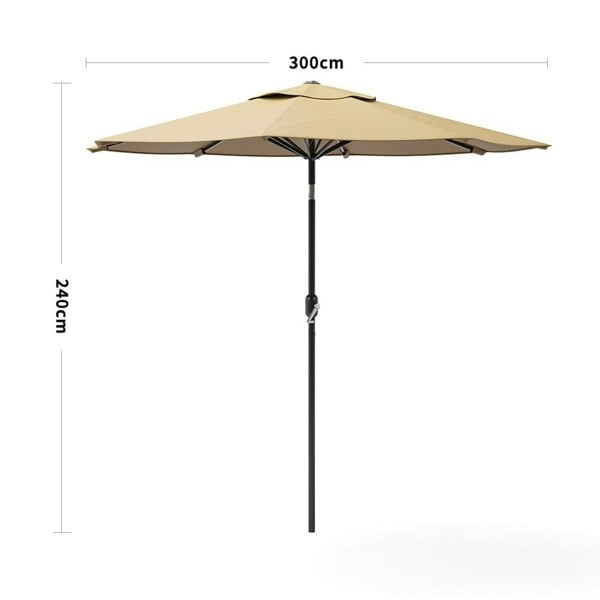 Copy of 3M Backyard Sunshade Parasol Garden Tilt Umbrella with Crank Parasols Living and Home Beige