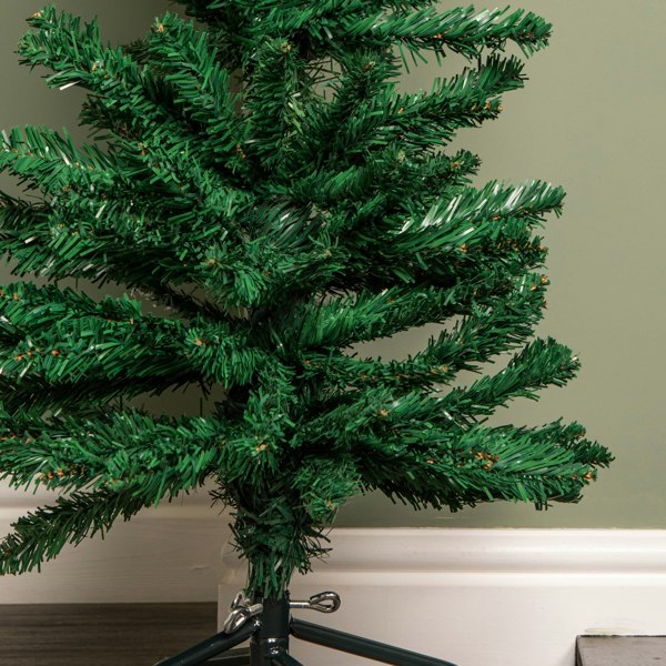 Samuel Alexander 4ft (1.2m) Green Artificial Pencil Christmas Tree With Green Metal Stand and 168 Tips
