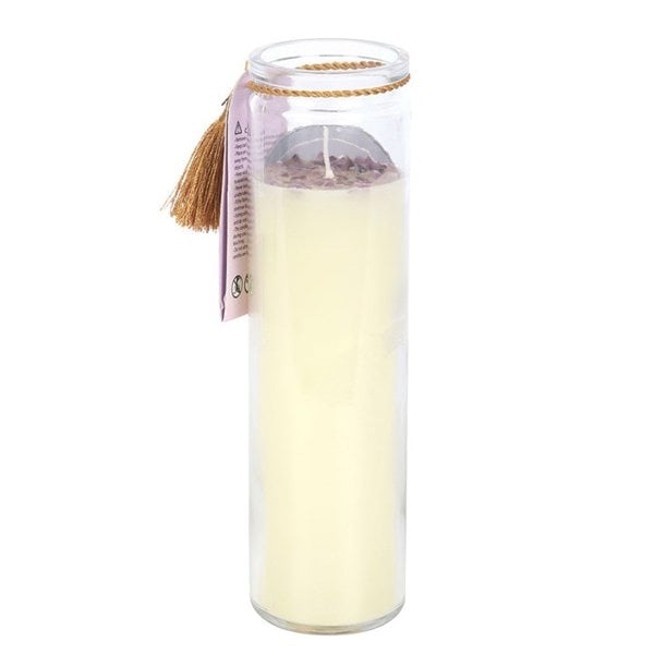Serano Selene Goddess Tube Candle with Amethyst Crystals