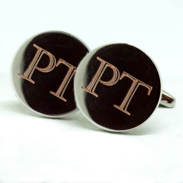 Personalised Castellar Round Cufflinks - Initials