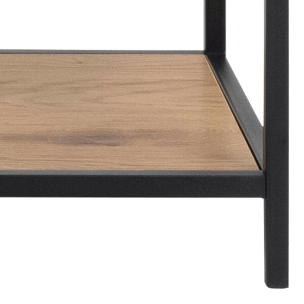Wyld Haus El Paso Asymmetrical Black Bookcase 4 Wild Oak Effect Shelves