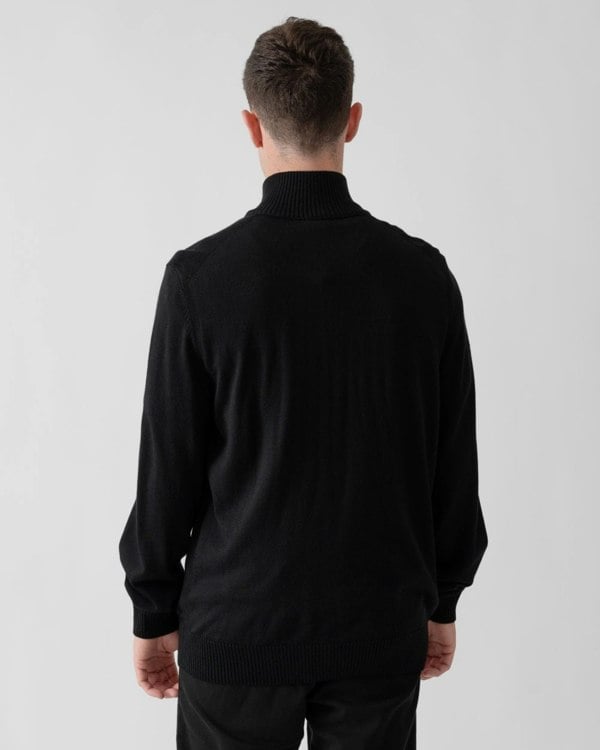 BOSS Orange Avac Mens Full Zip Funnel Neck Jumper - Black 001