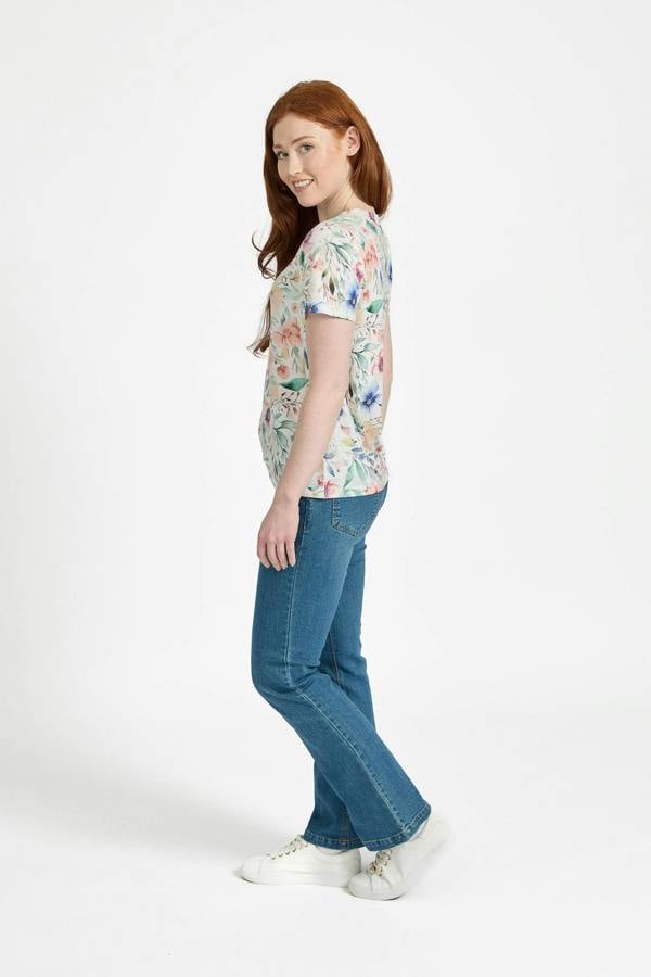 Mudflower Floral Print Water-Colour Effect Top