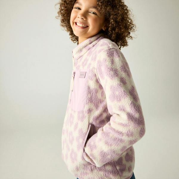Regatta Childrens/Kids Frankie Floral Full Zip Fleece Jacket - Light Vanilla - 