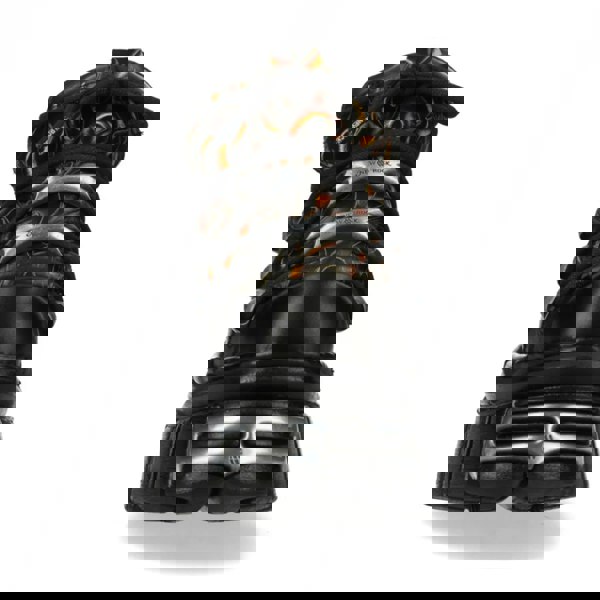 New Rock M-106N-C86 Black Flame Leather Ankle Platform Boots