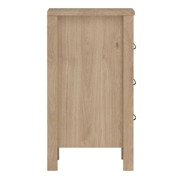 Wyld Haus Wildberry Natural Oak Wood Bedside Table 3 Drawers