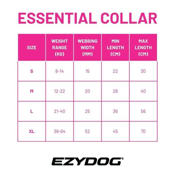 EzyDog Essential Adjustable Dog Collar in Pink