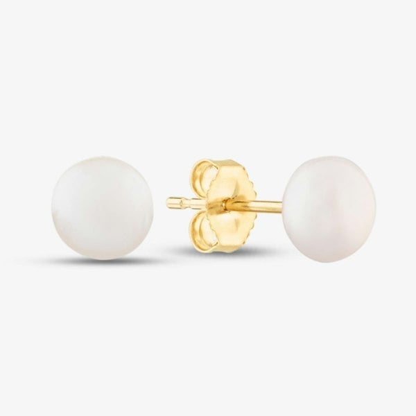T. H. Baker 9ct 5.5 x 6mm Drilled Freshwater Pearl Stud Earrings EOZ106SD