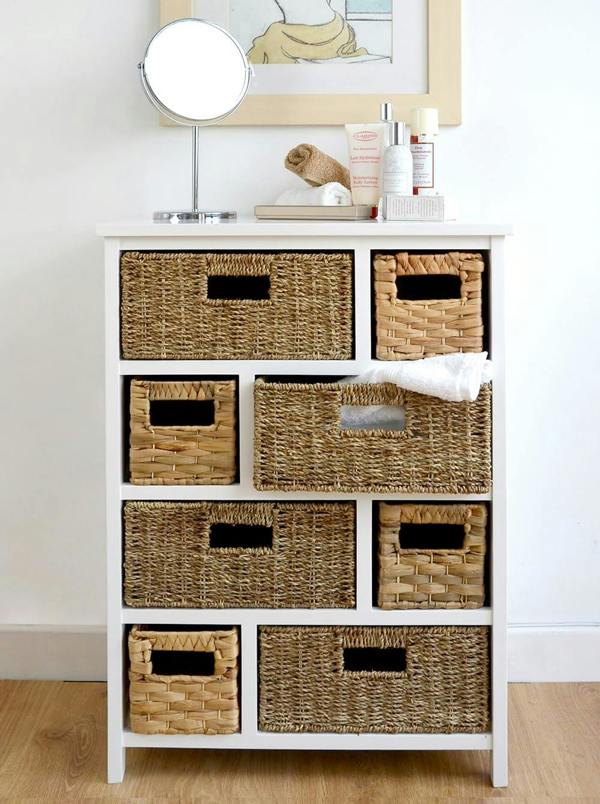Statement Furniture Tetbury 8 Drawer Storage Unit with Baskets Assembled