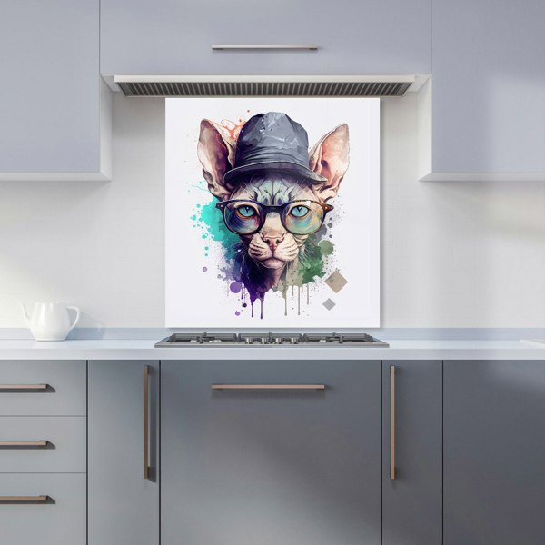 Warren Reed - Designer Sphynx Cat Face Splashart Kitchen Splashback