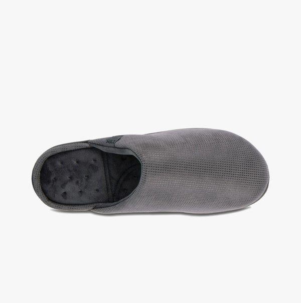 Totes Isotoner SQUARE PATTERNED SMART MULE Mens Mule Slippers Grey