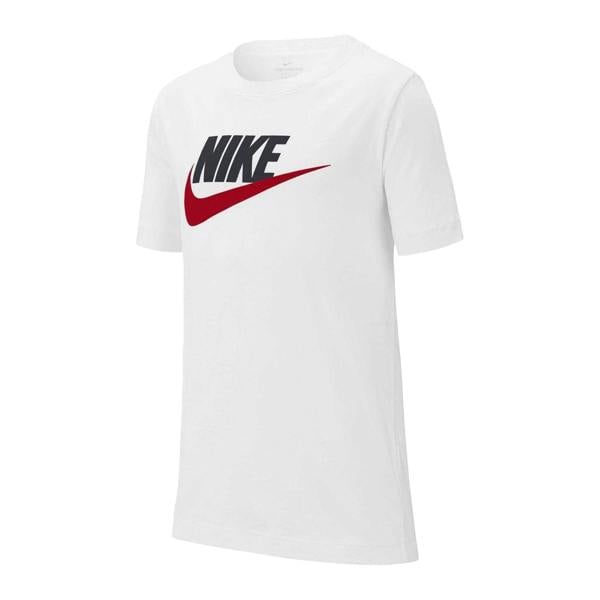 Nike Childrens/Kids Sportswear Logo Cotton T-Shirt - White/Black/Red - 