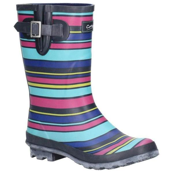 Cotswold Womens Paxford Elasticated Mid Calf Wellington Boot - Multicolour/Stripe