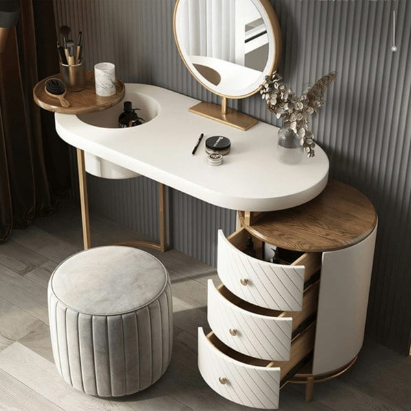 Rit Concept Tandy Dressing Table, Green/ White/ Black And Gold