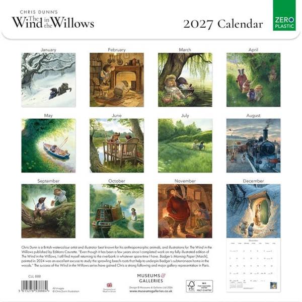 Wind In The Willows Calendar 2027, Wall Calendars, Month To View, History & Literature, Gift