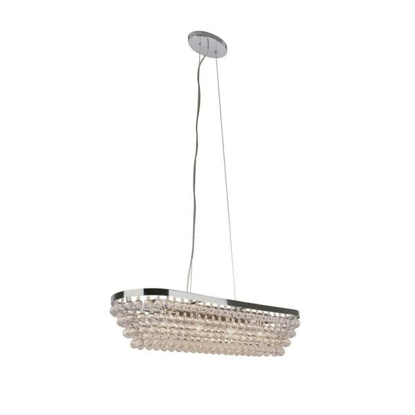 Pagazzi Lighting Susanna 4 Light Polished Chrome & Jewel Bead Linear Ceiling Pendant