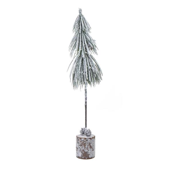 Hill Interiors Snowy Tree Decoration - Brown/White/Green - 