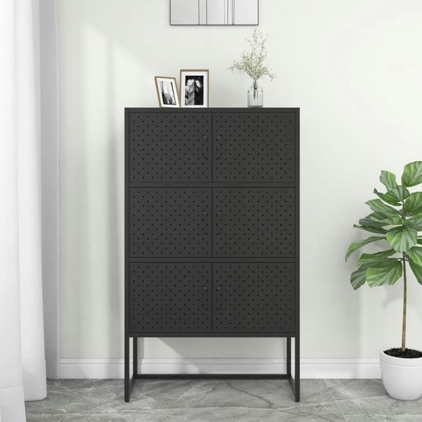 Berkfield Highboard Black 80x35x135 cm Steel