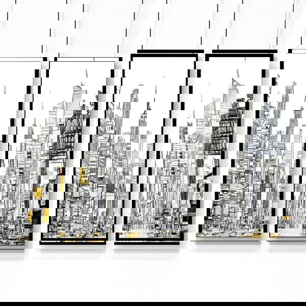 Wall Decor For Hallway | Set of 2 Urban Skyscrapers Wall art Prints