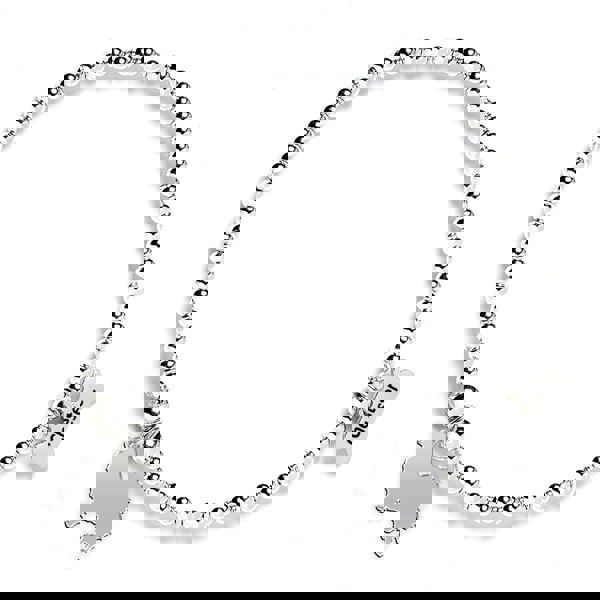 German Spitz Silhouette Silver Ball Bead Bracelet - Personalised - MYLEE London