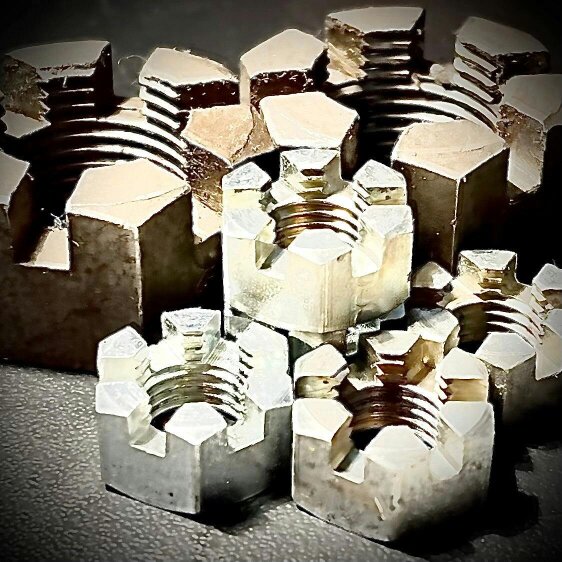 Fixaball UNF Castle Slotted Hexagon All Metal Lock Nut Steel