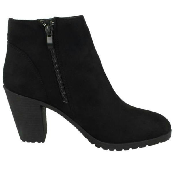 Spot On Ladies Spot On Ankle Boots With Zip Detail