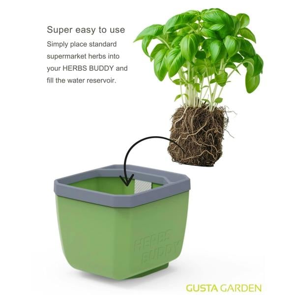 HERBS BUDDY herb pot with water reservoir