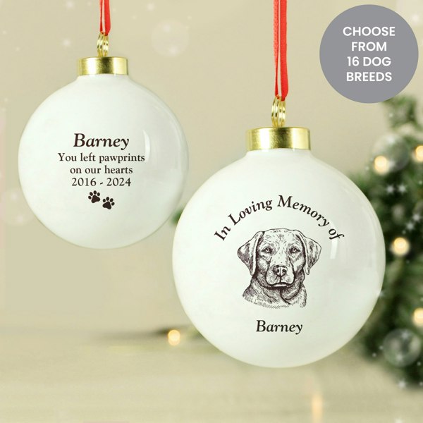 Personalised Memento Company Personalised Memorial Dog Breed Bauble