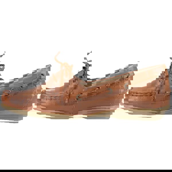 Hush Puppies Irene Leather Women's Tan Boat Shoes