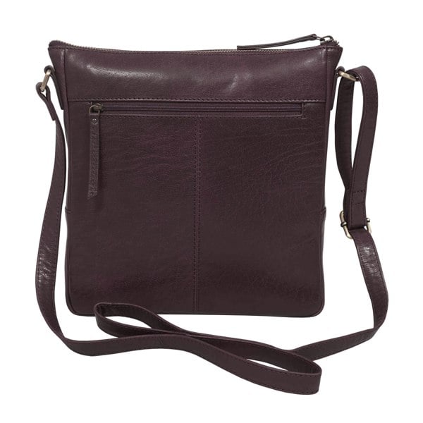 Assots London 'AGATHA' Plum Vintage Polished VT Real Leather Crossbody Bag