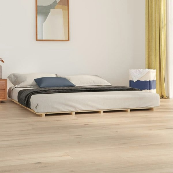 Berkfield Bed Frame 200x200 cm Solid Wood Pine