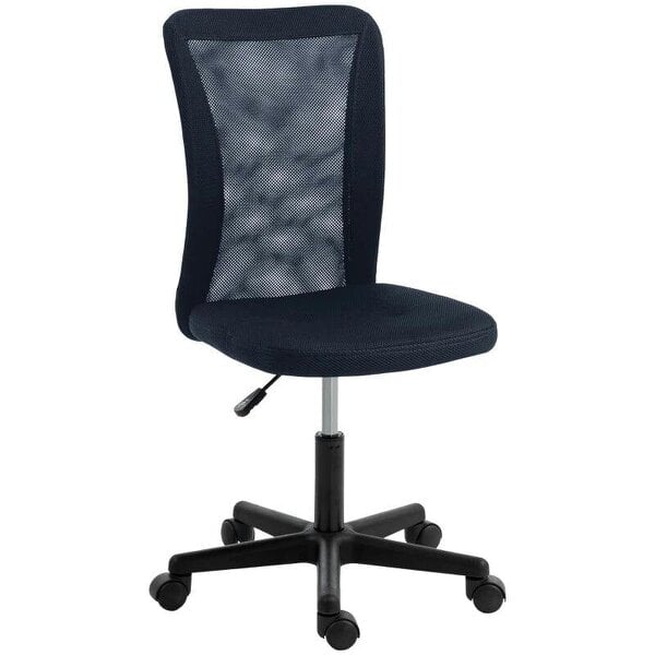 Bobobiy Computer Desk Chair, Mesh Office Chair with Adjustable Height and Swivel Wheels, Armless Study Chair, Dark Grey