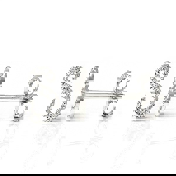 Say It With Luxe CZ Initial Earrings - Sterling Silver