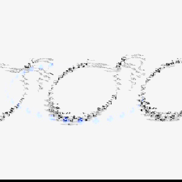 Swarovski Matrix Rhodium Plated Blue & White Zirconia Toggle Bracelet 5725854