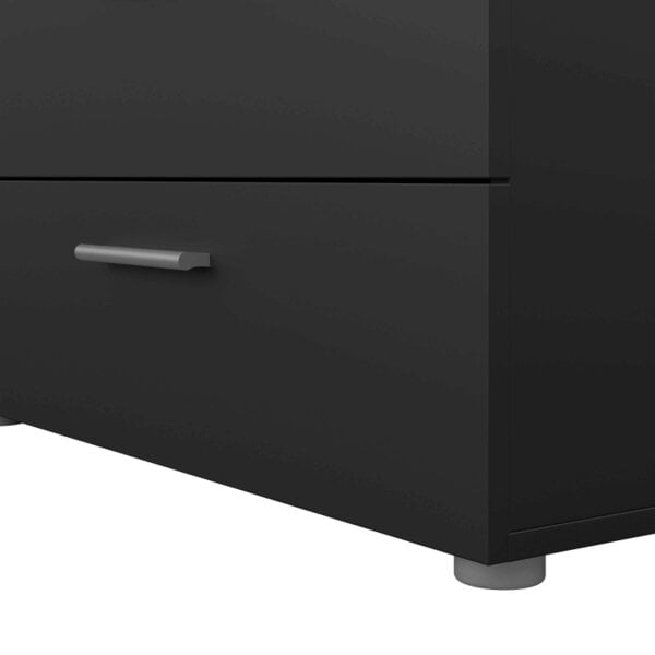 Wyld Haus Daejeon Black Wooden Wide Chest 8 Drawers