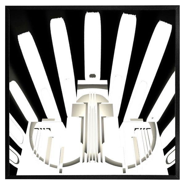 Benjamin Tate Design Art deco skyscraper in black & white (picture Frame)