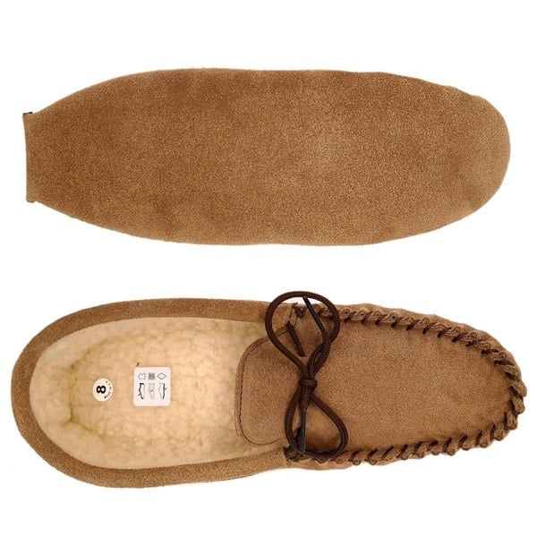 Mokkers Coopers Suede Fleece Lined Soft Sole Mens Moccasin Slippers Made In England