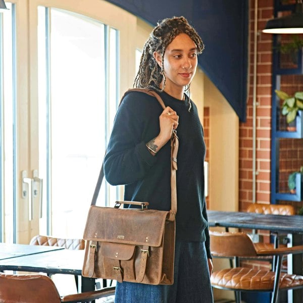 Paper High Buffalo Leather Vintage Satchel