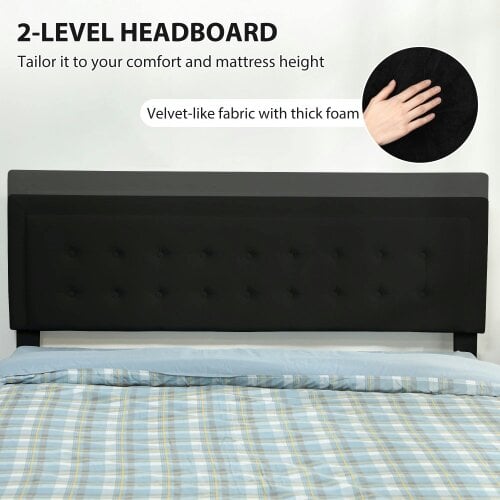 Wyld Haus Banado King Size Ottoman Bed Frame with Front Divan Drawer Storage In Black