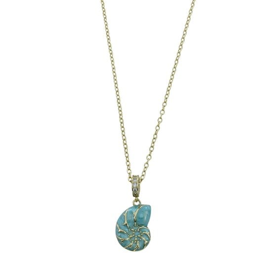 Reeves & Reeves Enamel Ammonite Shell Necklace
