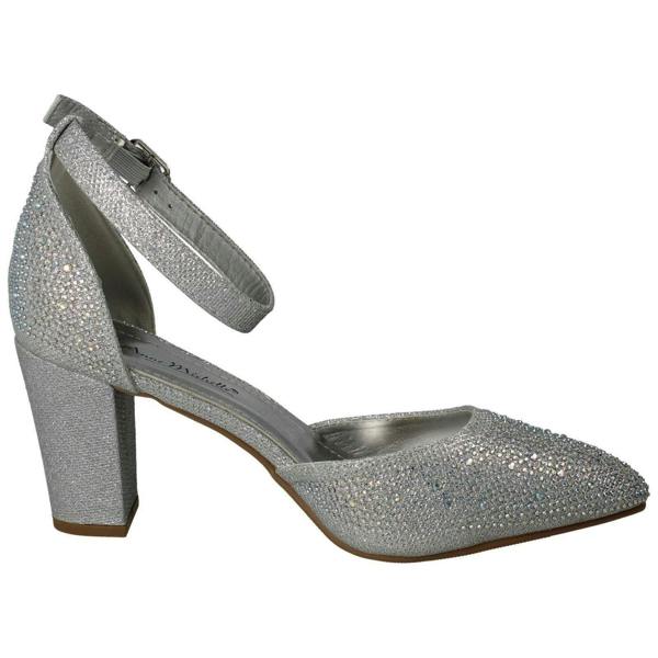 Anne Michelle Ladies Anne Michelle Block Heel Glitter Court Shoes