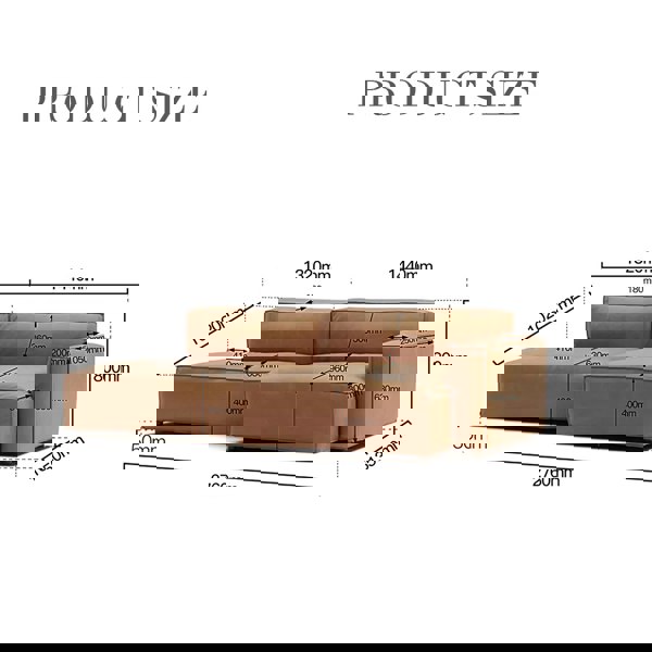 Lucian Four Seater Coner Sofa, Modular Sofa, Real Leather-Weilai Concept-Weilai Concept