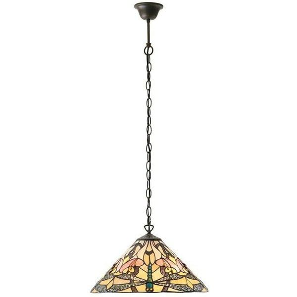 Tiffany Glass Hanging Ceiling Pendant Light Bronze Dragonfly 3 Lamp Shade i00073 Loops