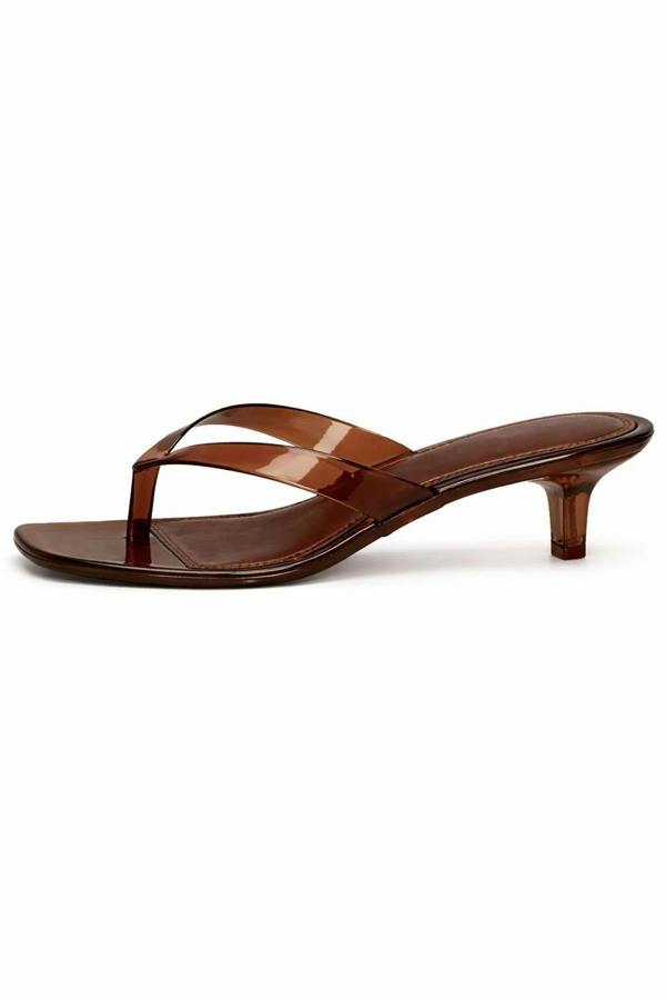 Spot On Ladies Spot On Toepost Heeled Sandals F00502