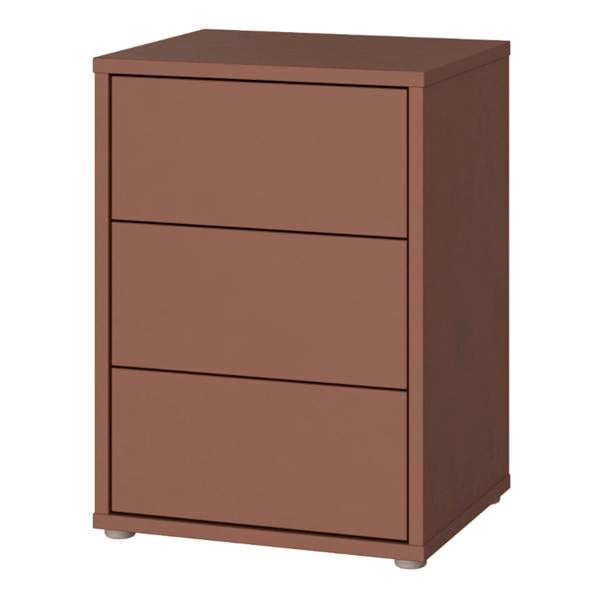 Furniture To Go Alice Springs Bedside Cabinet with 3 Drawers Push-to-Open in Terracotta