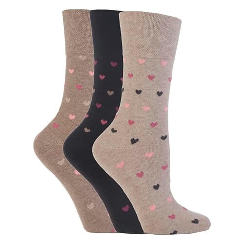 Gentle Grip 3 Pairs Ladies Cotton Rich Everyday Socks Gentle Grip Soft Top Comfort Socks - 4-8 UK - GG48