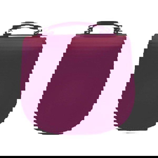 Zatchels Handmade Leather Twist Lock Saddle Bag - Magenta