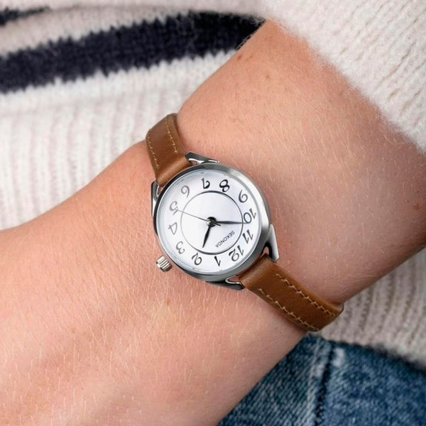 Sekonda Easy Reader Brown Leather Strap Watch  40479